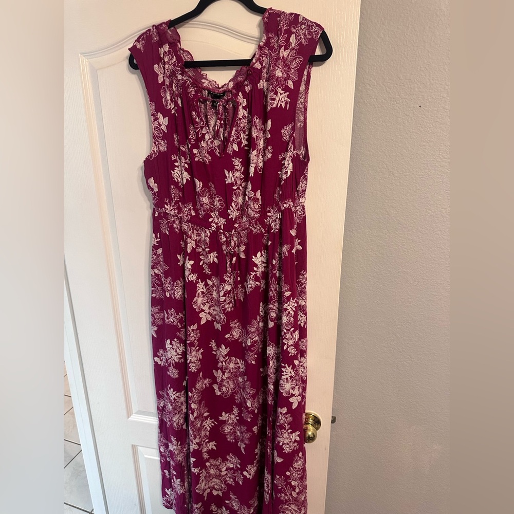 Torrid Dark Pink Sleeveless Scoop Neck Maxi Sundress